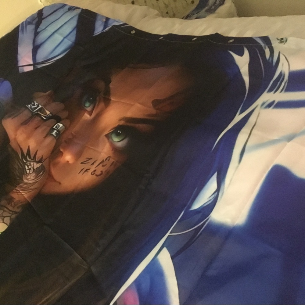 Colorful Anime Character Shower Curtain - Picture 3 of 4